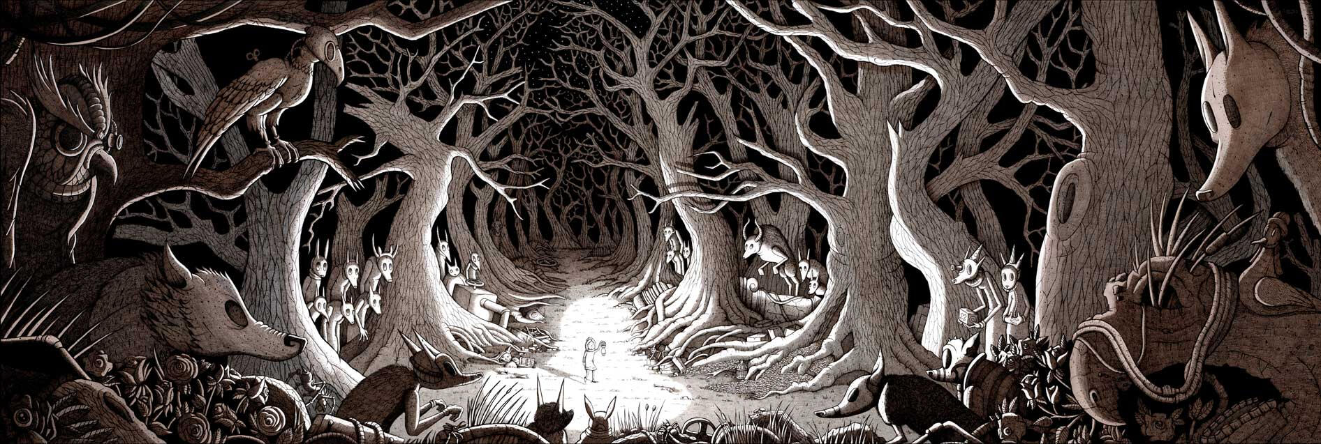 &#39;The Wildwoods of Harris Hensler&#39; - Pen, ink &amp; Marker.